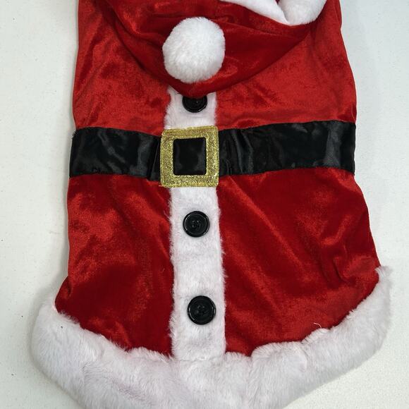Merry & Bright L Large Christmas Santa Dog Cat Costume Holiday Apparel Hoodie - Picture 4 of 8